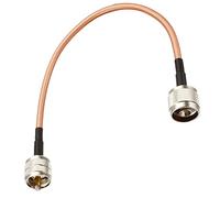 Rebower RG400 Coaxiales Cables UHF (PL-259) Macho a N Macho, [para Transmisión Coaxial] - 1pies/ 50 Ohm/Dorado Tono / 1uds