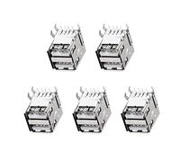 Rebower USB PCB Zócalo Tipo A 8 Pasadores Horizontal 90 Grados En Línea Conector Doble Puerto Hembra [Para Mini USB Aplicación] - 1.5A / Plata Negro / 5uds