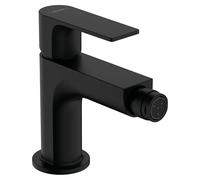 hansgrohe Rebris E mezclador monomando para bidé con juego de desagüe, proyección de 120 mm, 72211670, Color: negro mate