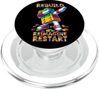 Rebuild Reimagine Restart Funny Brick Master Builder Dabbing PopSockets PopGrip para MagSafe