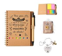 Rebundex Cuaderno Profesor Set Regalos para Profesoras de Infantil Pack Regalo Profesora Infantil Originales para Profesores Detalles para Profesoras Guarderia Gracias Profe Libreta Llavero Boligrafo