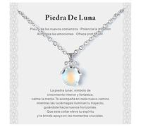 Rebundex Piedra Luna Colgante Regalos Originales para Mujer Joven Ideas de Regalos para Mujer Cumpleaños Collar Piedras para Amiga Novia Hija Hermanas Nieta Madre Esposa, Navidad Reyes San Valentin