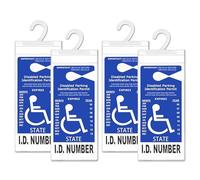 Rebvugr 4 soportes para carteles para discapacitados, soporte para cartel de discapacidad para automóvil, cubierta protectora ultra transparente con colgador grande, protector de señal de