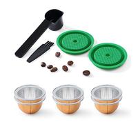 RECAFIMIL 2 Pack Tapas reutilizables para cápsulas de café con 6 cápsulas - 80/150/230ml, cápsulas de café recargables de silicona alimentaria para cápsulas originales Ver tu-line y Ver tu, verde