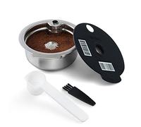RECAFIMIL Almohadillas reutilizables Tassimo de 180 ml rellenables de acero inoxidable Tassimo cápsulas de café con tapa de silicona negra compatible con máquina Bosch Tassimo