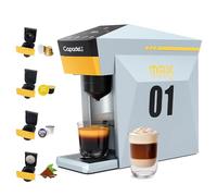 RECAFIMIL Cafetera 4 en 1 para cápsulas desechables NES/DG/K Cup y café molido, máquina de café espresso de 19 bares, control táctil, gris