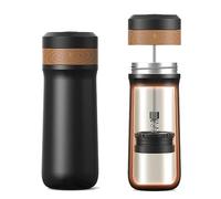 RECAFIMIL Cafetera Francesa Portátil de Viaje de Acero Inoxidable Taza de Café de 12 oz Ideal para Camping y Viajes