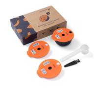 RECAFIMIL Cápsula de café reutilizable de 180 ml compatible con cafetera Tassimo, filtro rellenable con 2 tapas de repuesto, plástico apto para uso alimentario y fácil de limpiar