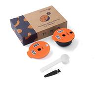 RECAFIMIL Cápsula de café reutilizable de 60 ml compatible con cafetera Tassimo, filtro de cápsula de café rellenable con tapa de repuesto de 180 ml