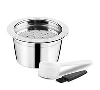 RECAFIMIL Cápsulas de café reutilizables para máquina K FEE, recargables, de acero inoxidable, con cuchara y cepillo