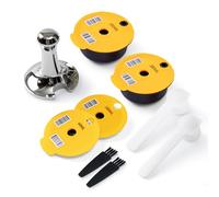 RECAFIMIL Paquete de 2 cápsulas de café reutilizables de 200/220 ml con 2 tapas adicionales de 60/180 ml, cápsulas de café recargables con manipulación, compatibles con máquinas Bosch Tassimo