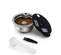 RECAFIMIL Pastillas reutilizables Tassi*mo 220ml rellenables de acero inoxidable con tapa de silicona negra Compatibles con máquina Bosch Tassimo