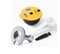 RECAFIMIL Tassimo - Alfombrilla de café reutilizable (220 ml, con Tamper, cápsula de café de polipropileno, filtro de café, compatible con la máquina Bosch Tassimo), color amarillo