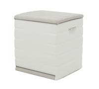 Recamania Baúl almacenaje de plástico con Tapa abatible y Asas, Color Beige, Medidas: 60x61x53 cm, 190 litros