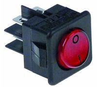Recamania Interruptor basculante lavavajillas medida de montaje 25,5x25mm rojo 2NO 250V 16A iluminado 0-I