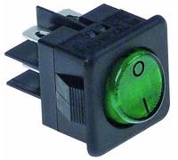 Recamania Interruptor basculante lavavajillas medida de montaje 25,5x25mm verde 2NO 250V 16A iluminado 0-I
