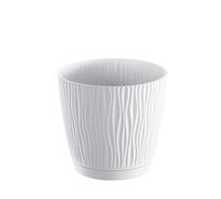 Recamania Maceta de plástico para jardín, terraza o balcón | Color: Blanco | Diámetro: 13 cm | Diseño Oasis