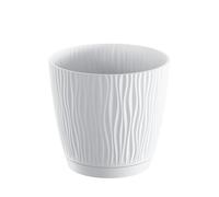 Recamania Maceta de plástico para jardín, terraza o balcón | Color: Blanco | Diámetro: 19 cm | Diseño Oasis