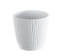 Recamania Maceta de plástico para jardín, terraza o balcón | Color: Blanco | Diámetro: 24 cm | Diseño Oasis