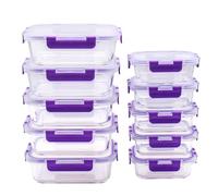 Recamania Recipientes de Cristal Para Alimentos - 20 Piezas (10 recipientes y 10 tapas) - Apto para lavavajillas, Microondas y congelador - a prueba de fugas y sin BPA - Aprobado por la FDA y el FSC
