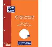 recambio a4 100 hojas 4 taladros 1 linea margen izquierdo oxford 100430210