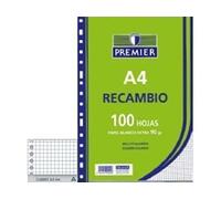 Recambio A4 100H 90GR Cuadro 3MM