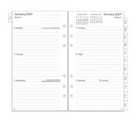 Recambio Agenda 2027 Semana Vista, 6 Anillas, 95 x 171 mm, Diario Personal con Separadores Mensuales, Hojas de Notas Contacto, Enero-Diciembre 2027, Papel Grueso 100 gr