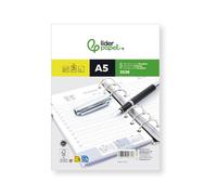 Recambio agenda anillas liderpapel 148x205 mm din a5 2026 dia pagina papel 70 gr fsc.