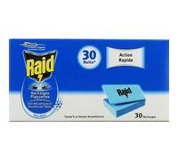 Raid Recambio para Difusor Eléctrico Pastillas Anti Mosquitos Comunes y Tigre, Acción Rápida, 4 paquetes con 30 pastillas, total de 120