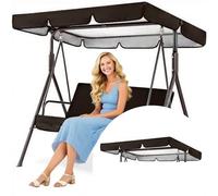 Recambio Balancin Jardin,Capota para Columpio de Patio,Tejido Oxford 600D,Toldo de Repuesto para Columpios de Jardín(Black,56 * 47 * 7.1in)