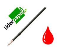 Recambio boligrafo liderpapel gummy touch retractil 1,0 mm tinta roja bolsa de 10 unidades - BO17
