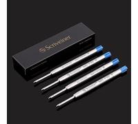 Recambio Bolígrafo Scriveiner Azul Mediano - 4 Recambios Bolígrafo Diseñado Bolígrafos - Recambio Roller Cerámico No Seco M - Fabricado en Alemania