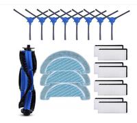 Recamania Kit Accesorios Recambio para Cecotec Conga 1090 1790 1990 1099 1760 1970 Robot Aspirador Repuesto 1 Cepillo Principal, 8 Cepillos Laterales, 8 Filtros HEPA, 3 Mopas