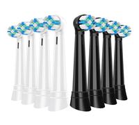 Recambio Cepillos Compatible con Oral B IO 2/3/4/5/6/7/8/9/10 Cepillos Eléctrico, Cerdas Medianas Cabezales Compatible con Oral B IO (8 Negro/Blanco)