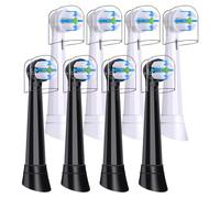 Recambio Cepillos Compatible con Oral B IO Cepillos Eléctrico, Cabezales Compatible con Oral B IO 2/3/4/5/6/7/8/9/10 Cuida tus Dientes y Encías (8 Negro/Blanco)