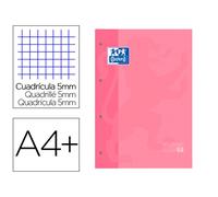 Recambio Color 1 Oxford Din A4+ 80 Hojas 90 Gr Cuadro 5 Mm 4 Taladros Color Rosa Chicle