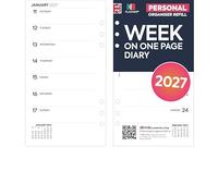 Recambio de agenda semanal en una página 2027 compatible con Filofax tamaño personal