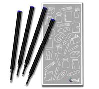 Recambio de bolígrafo de 1,0 mm, compatible con recambios de bolígrafo Schmidt 888 y otros bolígrafos, elige color y cantidad con sobre Tinte Ink (azul, 4)