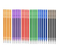 Recambio de bolígrafo retráctil de 6 colores, 30 unidades de 0,5 mm, tinta de gel eliminable, recambio de tinta de gel, reemplazable medio fino punto de clicker