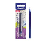 Recambio de Bolígrafo Universal Borrable, Tinta Azul, Punta M Indeformable de 0,7 mm, Tinta de Gel Ultra Deslizante, 2 Piezas