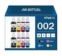 Recambio de botella de tinta compatible 002 Multipack de tinta para impresoras Epson L4151 L4153 L4156 L4158 L4163 L4165 L4166 L4167 L4168 L4169 L4263 L4266 L4267 L4268 L4269 L(Size:2Set,Color:4Color)