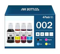Recambio de botella de tinta compatible 002 Multipack de tinta para impresoras Epson L4151 L4153 L4156 L4158 L4163 L4165 L4166 L4167 L4168 L4169 L4263 L4266 L4267 L4268 L4269 L(Size:1Set,Color:4Color)
