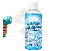 Recambio de burbujas 50 ml líquido de invierno sin mezcla Soplador de hielo | Gran solución de burbujas para fiesta al aire libre cumpleaños vacaciones fin de semana