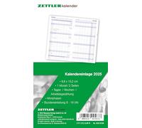 Recambio de calendario 2025 - para el planificador de bolsillo tipo 520 - 8,8 x 15,2 cm - 1 mes en 2 páginas - cuaderno de direcciones separado - plegable - cuaderno de notas - 520-6198