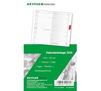 Recambio de calendario 2025 - para el planificador de bolsillo tipo 540 - 8,8 x 15,2 cm - 1 semana en 1 páginas - cuaderno de direcciones separado - plegable - cuaderno de notas - 520-6198