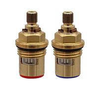 Recambio de cartucho para grifo, Cartucho de grifo Válvula Latón Cerámica Disco Inserto Glándula Cuarto vuelta 1/2 Multicolor(Red+blue)