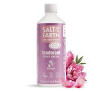Recambio de desodorante natural en spray Salt of the Earth - Flor de peonía - Vegano, aprobado por Leaping Bunny, fabricado en el Reino Unido - 500ml