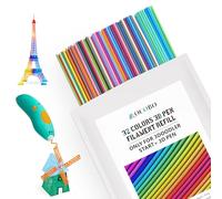 Recambio de filamento de bolígrafo 3D de 32 colores para bolígrafo 3Doodler Start+ 3D, filamento PCL de baja temperatura de impresión de 2,5 mm, cada color 15 cm x 5 piezas, total 160 piezas de 2400