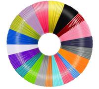 Recambio de filamento para bolígrafo 3D PLA de 1.75 mm, 20 colores, 16.4 pies por color, total 328 pies, juego de accesorios para bolígrafos 3D compatibles con la mayoría de bolígrafos de impresión 3D