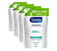 Recambio de Gel de Ducha Sanex Neutro Hidratante 900 ml | Con Ingredientes Esenciales | 0% sulfatos*, 0% jabón y 0% colorantes | Gel de Ducha para Todo Tipo de Piel | Hidratación Duradera